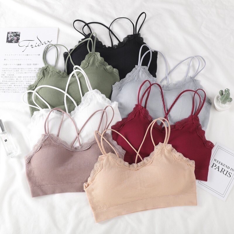 kemben Mini Bralette / Bra Rajut Wanita / Fashion Bra Sport Bra / Tanktop Croptop Sports /  Push Up 