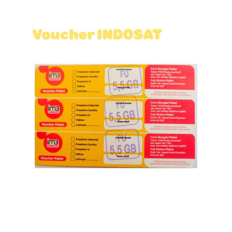 VOUCHER INDOSAT  F.U 5.5 GB