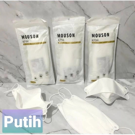 Masker KF94 Mouson 4 ply Black White Grey Masker warna Laki laki Pria