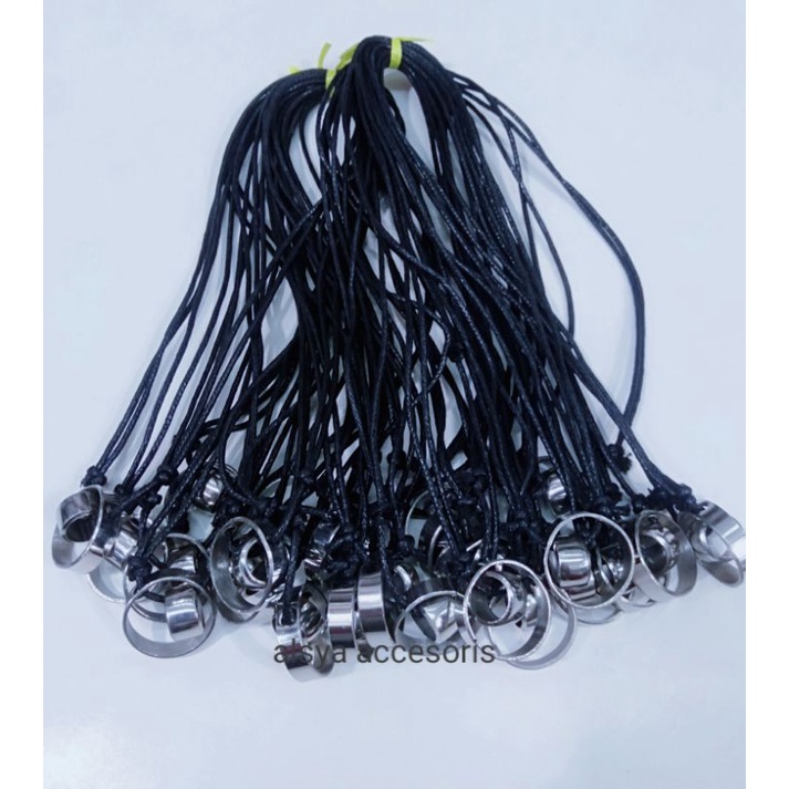 kalung tali kulit/kalung liontin cincin/kalung pria dan wanita