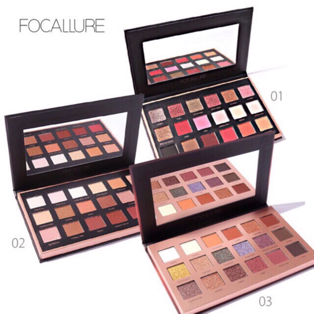 Original Focallure 18 Warna Eyeshadow Palette Bright Lux &amp; Neturals &amp; Twilight &amp; Tropical