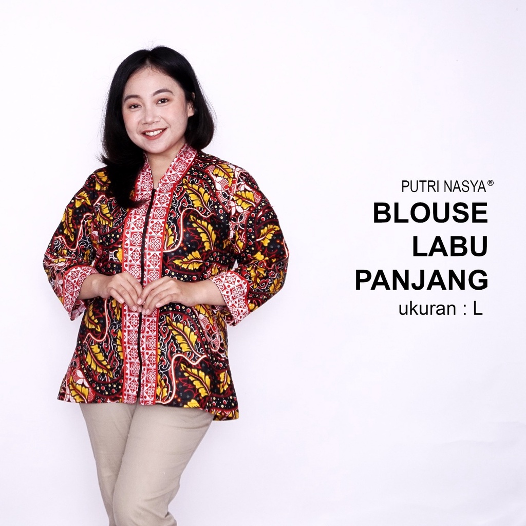 Blouse Batik Big Size Wanita Atasan Batik Lengkap S-M-L-XL-L-3L-4L-5L-6L-7L Model Blus Jumbo Seragam Batik /Atasan Batik Bigsize Kerja / Pakaian Batik Kekinian Wanita Kerja Kantor Model Terbaru Bahan Formal Big