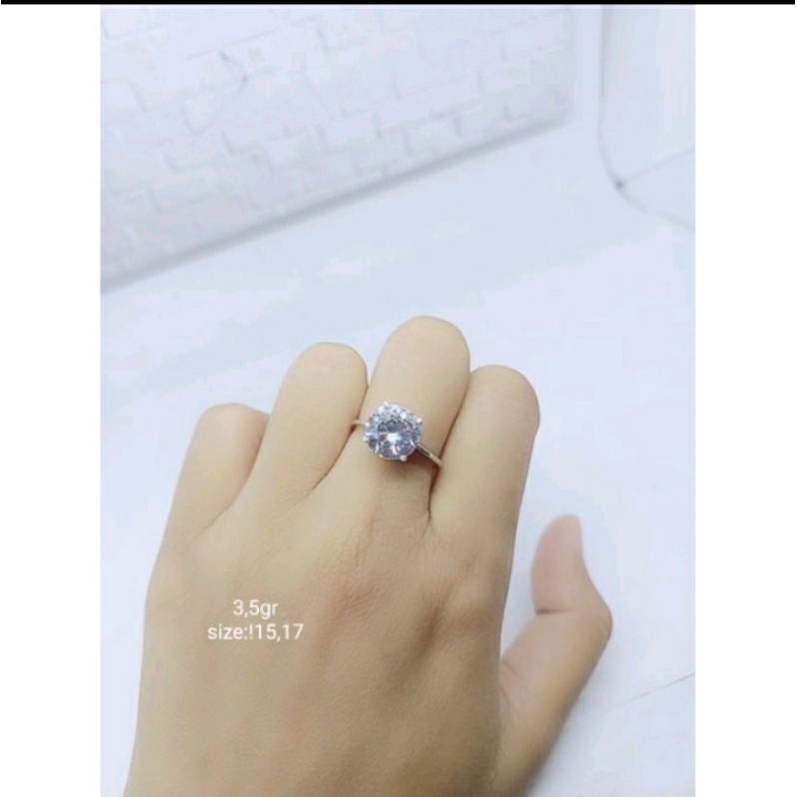 CINCIN PERAK ASLI SILVER 925 LAPIS EMAS/CINCIN SOLITAIRE(DESI)MP SEDANG/ASLI SILVER/CINCIN FASHION TERBARU