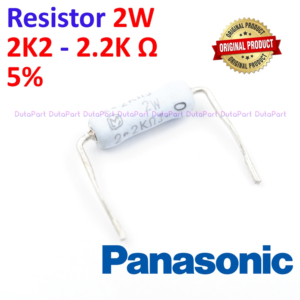 Resistor 2K2 Ohm 2 Watt 5% ORIGINAL PANASONIC 2W 2.2K R HIGH QUALITY