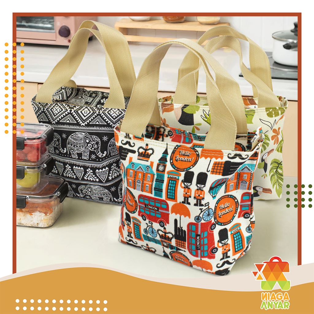 NAS Tas Kanvas Serbaguna / Tas Mukena / Canvas Lunch Bag / Pouch Kanvas / Tas Bekal Makanan / Handba