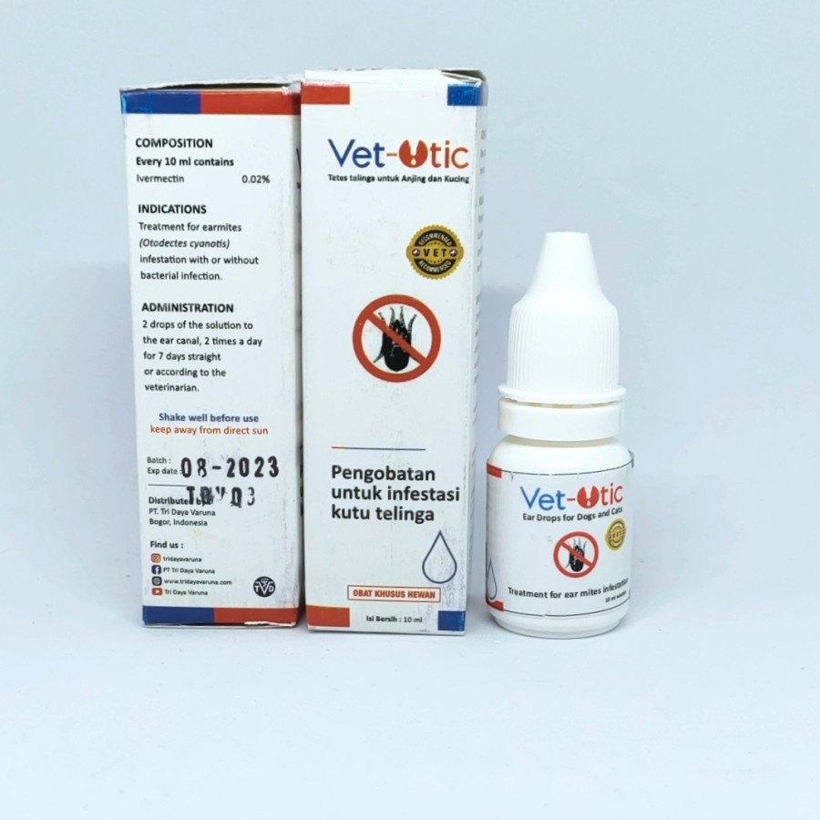 Vet Otic 10 Ml Obat Tetes Kutu Tungau Radang Telinga Kucing Anjing