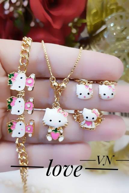 Xuping set perhiasan anak lapis emas 18k