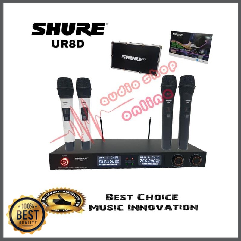 Mishad Shop -  Mic Wireless Shure UR8D / microphone shure UR8 -D - Hitam GU-5117-1179
