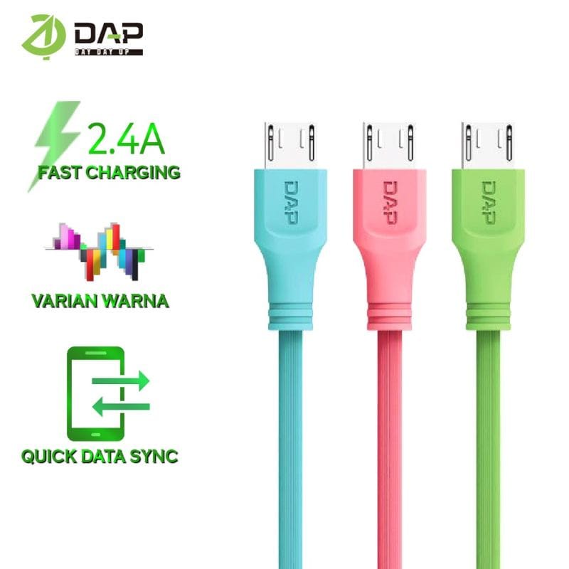 Kabel Data DAP D-B01M USB Micro 1PACK isi 25PCS Kabel Charger DAP D-B01M Micro PERPACK Kabel Casan DAP D-B01M USB Android Micro 2.1A PER PACK isi 25PCS ORIGINAL