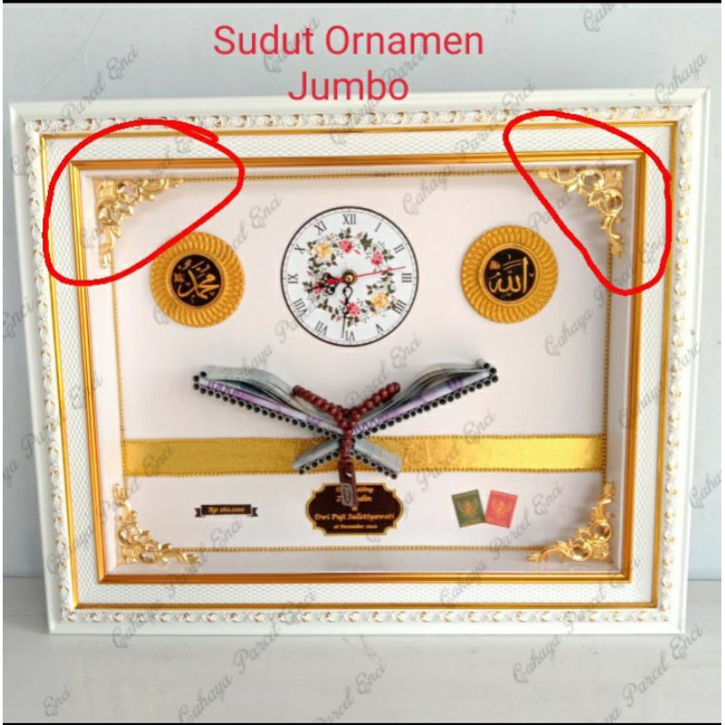 4 biji sudut ornamen / siku mika / hiasan mahar