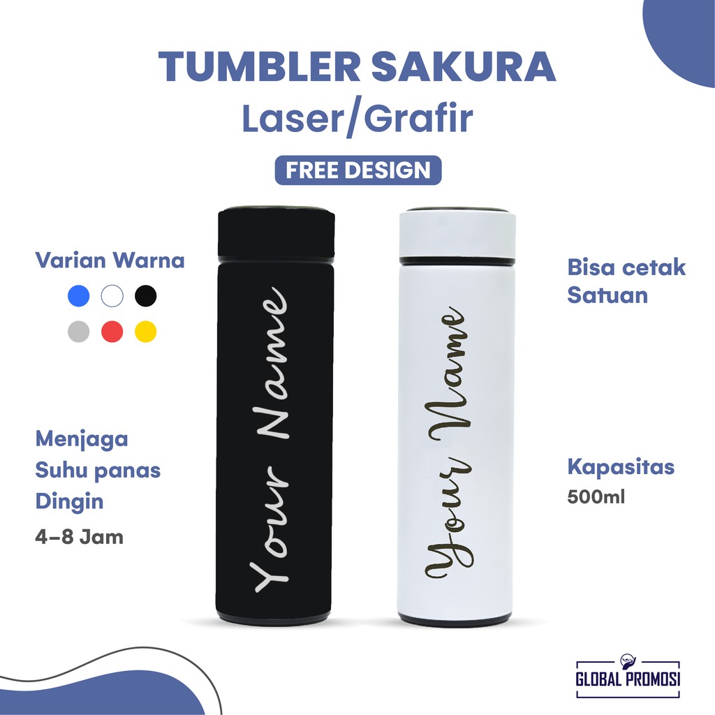 Tumbler Custom Tumbler Sakura Thermos termos Cetak Grafir Souvenir/Promosi Murah Cetak Nama/Logo/Karakter