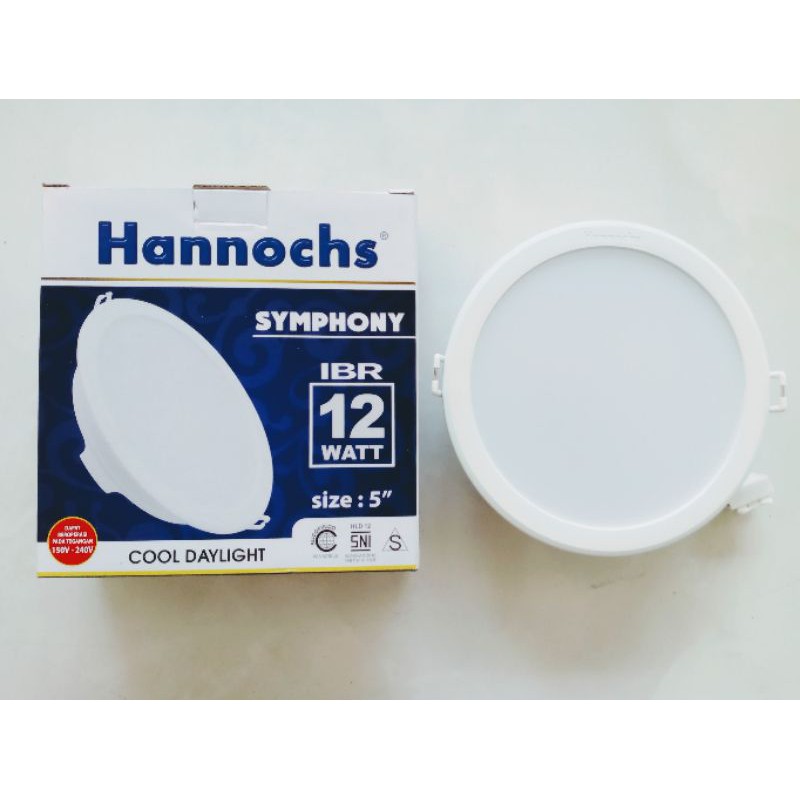 Downlight / Lampu Plafon tanam 12 Watt Hannoch Symphony/Easy 5inch