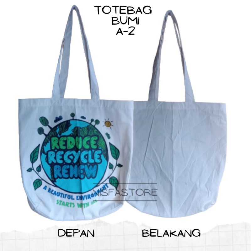 Tas Kain Lebaran Tas Bumi Tas Kain Besar Untuk Berbelanja Bahan Blacu dengan Kancing Pengikat Grosir