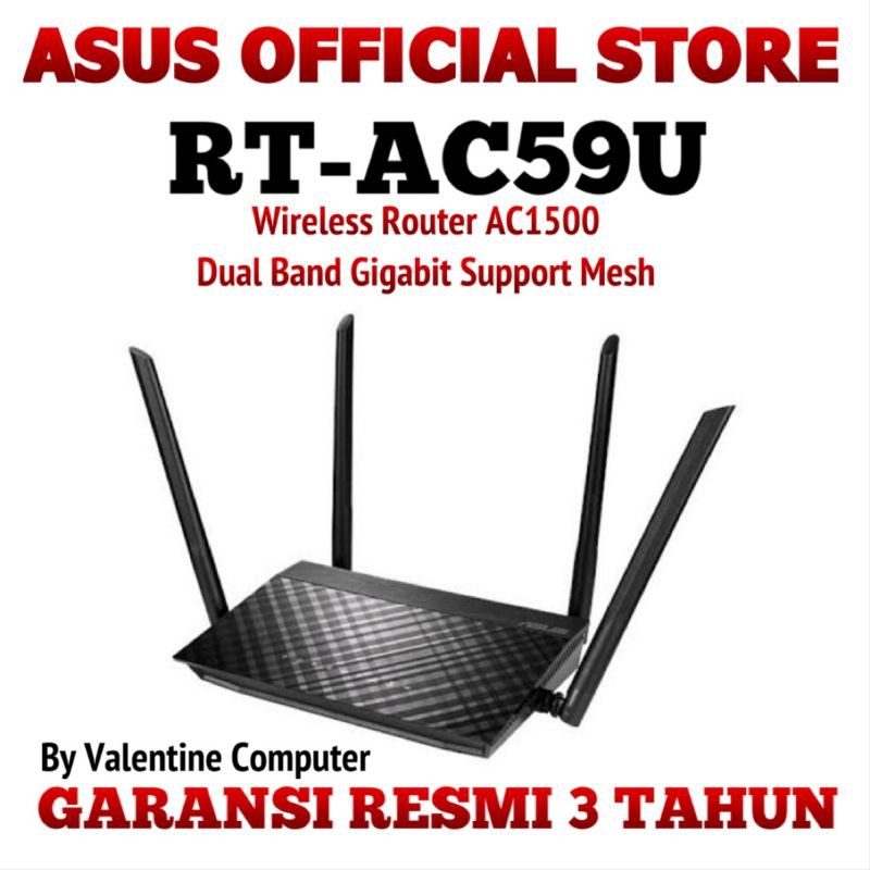 ASUS RT-AC750L DUAL BAND GIGABIT ROUTER AC750 [ BLACK ] GARANSI 3 TAHUN