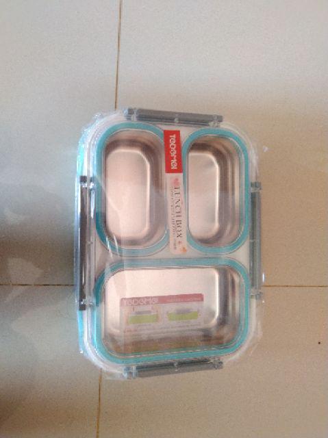 Lunchbox Tedemei 6540 Stainless Steel Sekat 3 / Kotak Makan Anti Tumpah Bocor Lunch Box