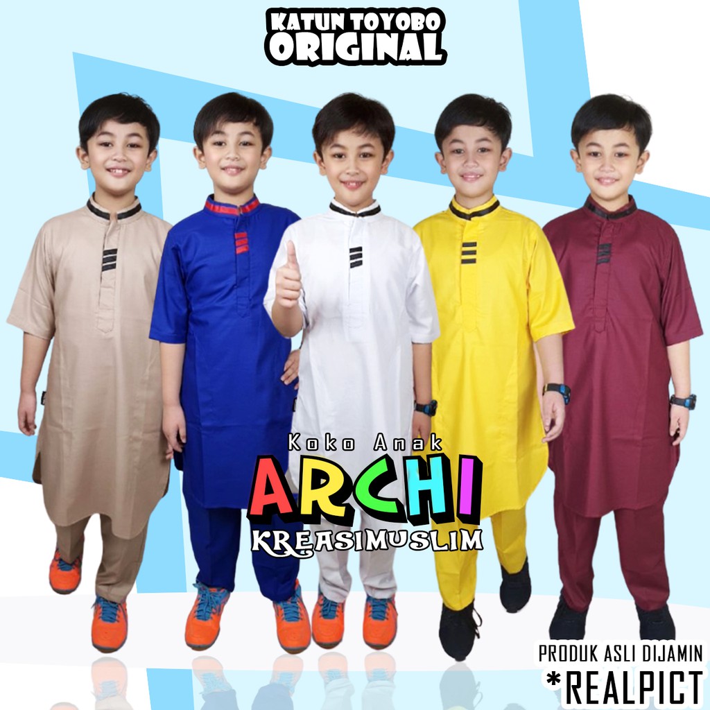  Baju  Koko Anak  Laki ARCHI Setelan Koko Anak  Cowok Lengan 