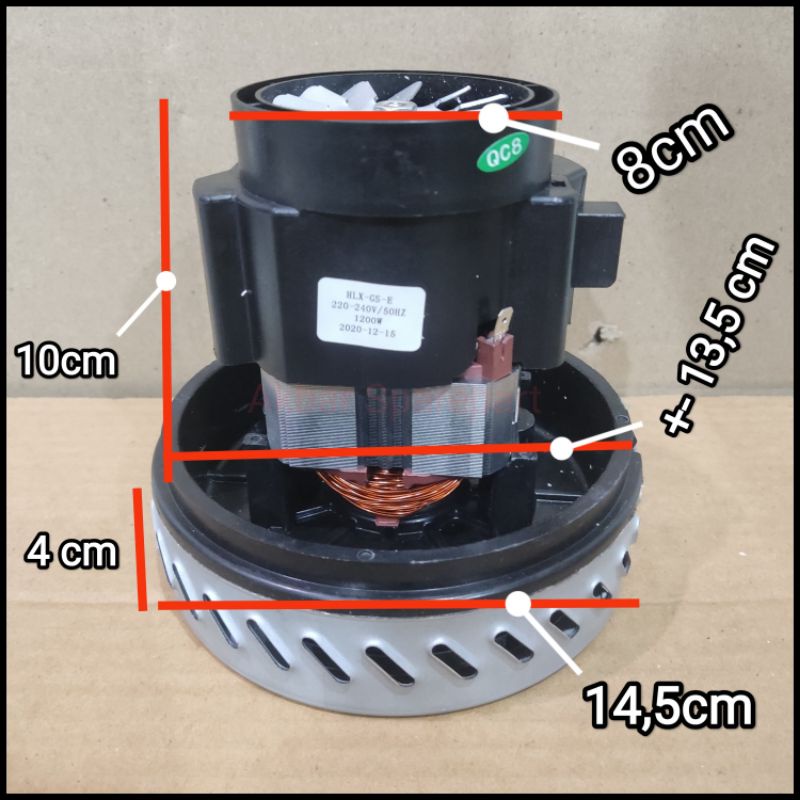 Dinamo Vacuum Cleaner 1200w Motor Vakum Cleaner 1200 watt Hitam besar