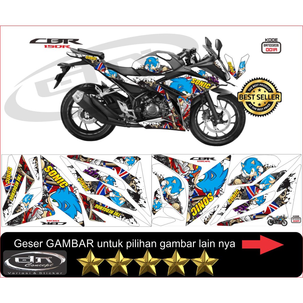 Decal CBR 150 facelift 2016-2019 / striping decal cbr 150 r Sonic