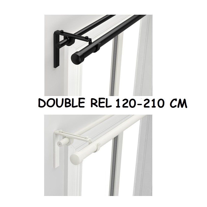 Paket Double Rel Gorden Vitrase   Encap   Bracket IKEA RACKA 120-210cm