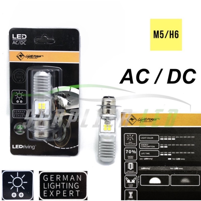 Lampu LED Motor Socket H6 Light Force + Devil Eye PnP
