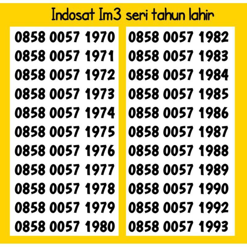 nomor cantik Indosat seri tahun lahir kalian