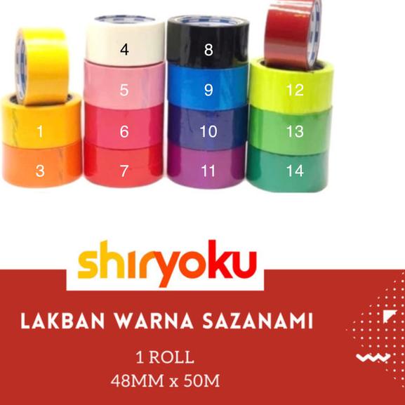 

♂ LAKBAN WARNA 2" X 50M SAZANAMI PLASTIK WARNA WARNI - Hijau Stabilo ✰