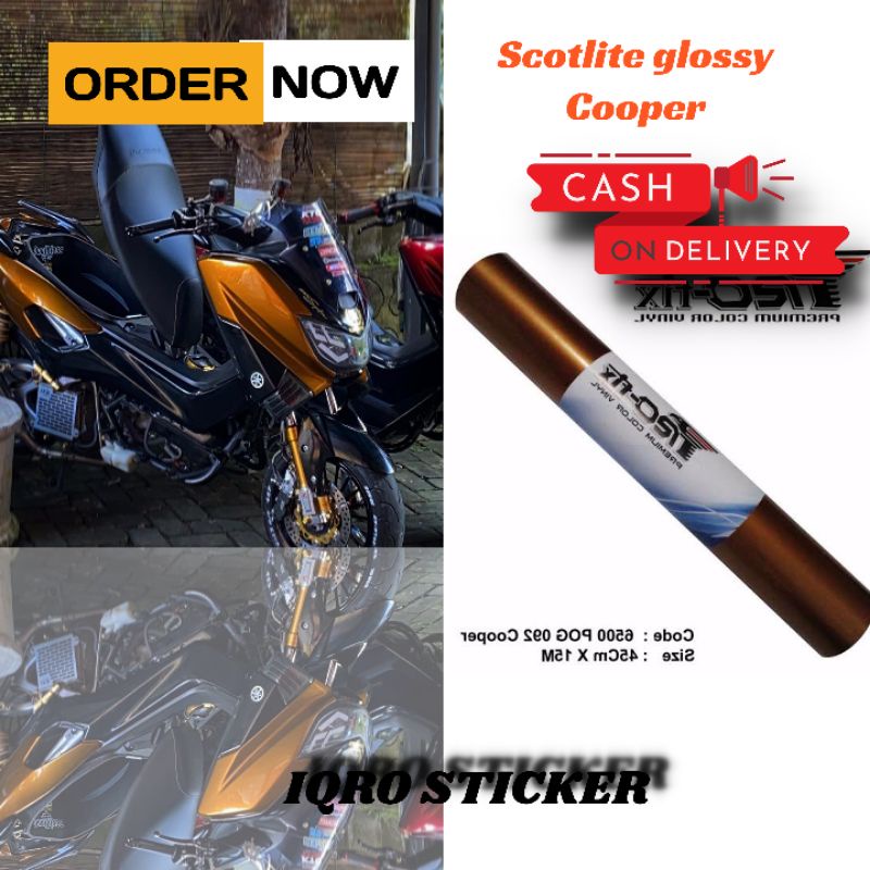 Sticker skotlet motor / Sticker skotlet mobil / Sticker skotlet merk profix warna emas Cooper silver