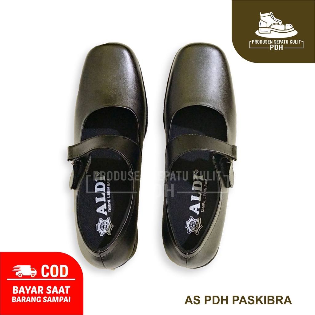 (SIZE 36 - 43 44 45 46 47) SEPATU PANTOFEL HITAM POLOS WANITA CEWEK SEPATU PASKIBRA WISUDA PEREMPUAN SEPATU FORMAL KULIT ASLI JUMBO