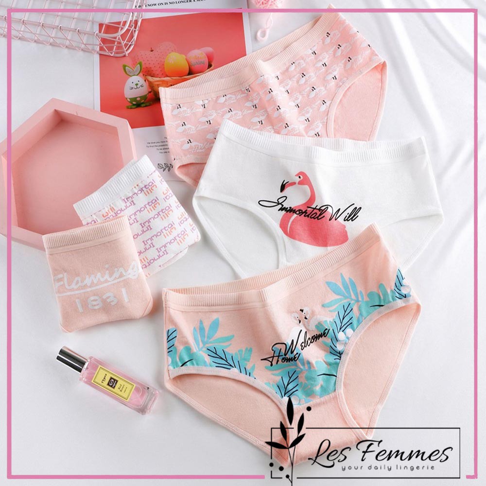 Les Femmes- Celana dalam Wanita Katun Flamingo Woman Underwear panties flamingo