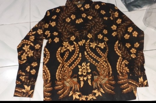 Kemeja Batik Pria Batik Kondangan Kemeja Modern Motif Wulu Kuning