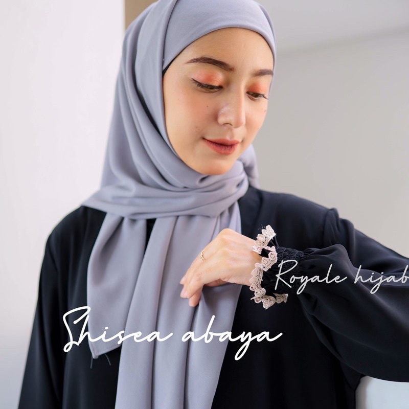 Shisea abaya jetblack mix renda arab