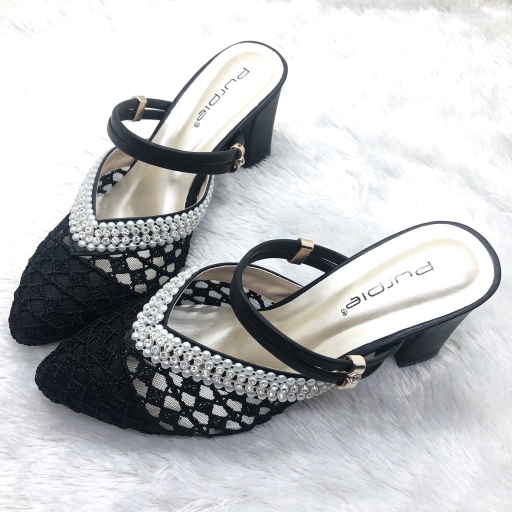Sandal Brukat Heels  Pesta Wedding Claudia Series Premium Hak 7cm Terbaru