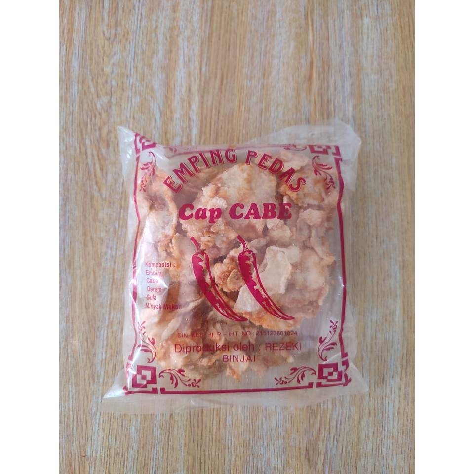 

Cemilan emping cabe pedas asli oleh-oleh khas Binjai