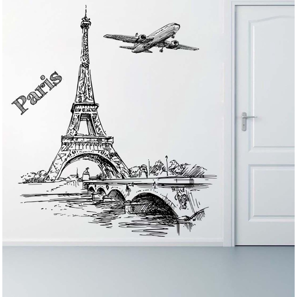 Populer Wall Art Sticker New Kamar Tidur Kantor Ruang Tamu Quotes Inspiratif I Love Paris