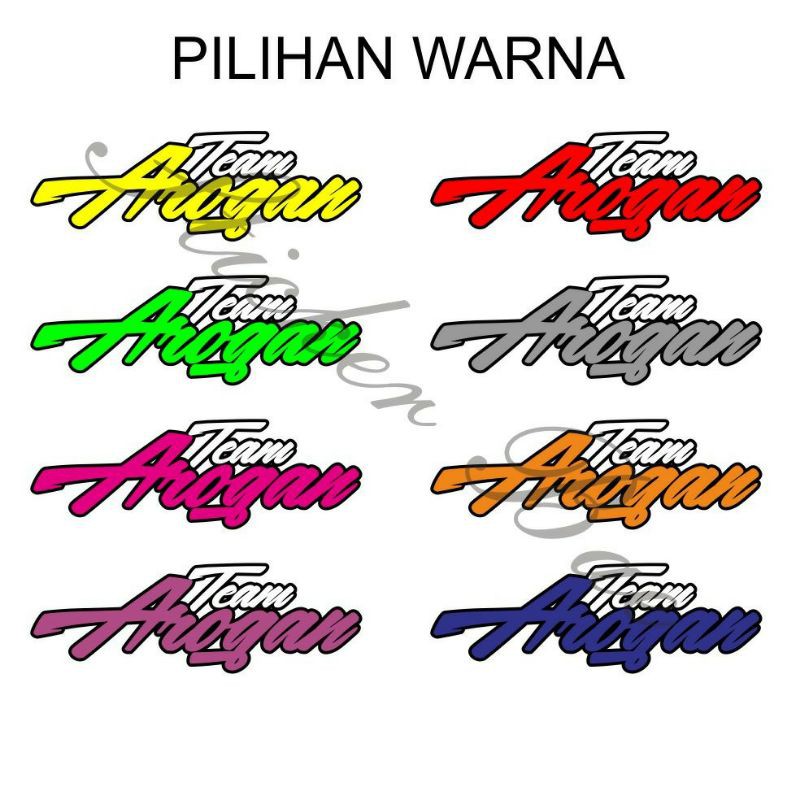 stiker team arogan sticker helm cutting