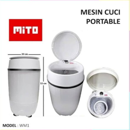 Mesin Cuci Portable Mini Mito Mitochiba Kapasitas 3.5 Kg WM1 WM-1 WM 1