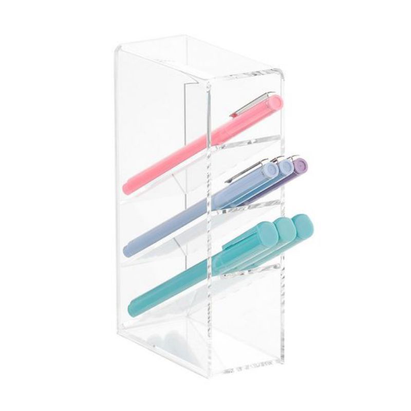 

acrylic desk organizer stationery stand acrylic pen holder tempat alat tulis pulpen