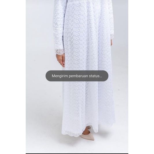 GAMIS PUTIH/ GAMIS SYARI PUTIH/ GAMIS KATUN PUTIH/ GAMIS KATUN JEPANG RENDA JIPER AULIABYHARIS