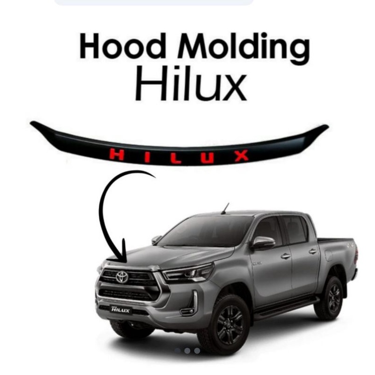 hood molding list kap mesin Hilux 2020 hitam emboss merah