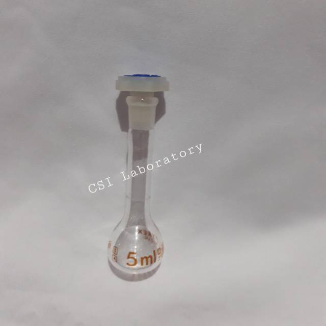 Labu Ukur - Volume Flask 5ml PYREX tutup Plastik