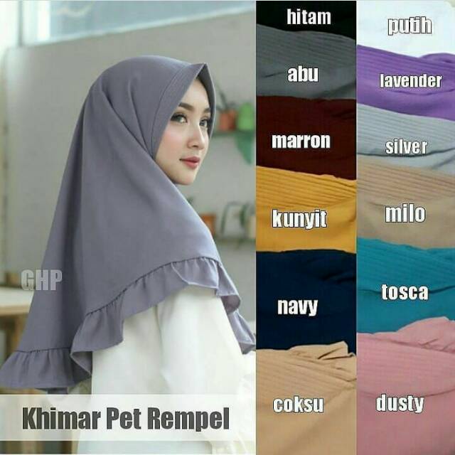 Hijab instan KHIMAR rempel kriwil/ Khimar pet rempel/ simpel pet rempel