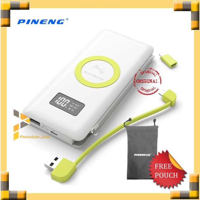 Pineng Pn 888 Qi Wireless Charger Power Bank 10000 Mah Powerbank White