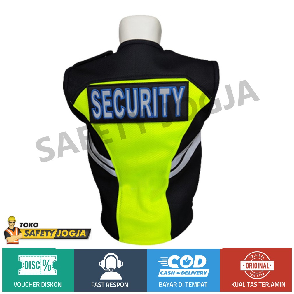 Rompi Security + Emblem / Rompi Satpam dengan Atribut / Rompi Murah Jogja Solo