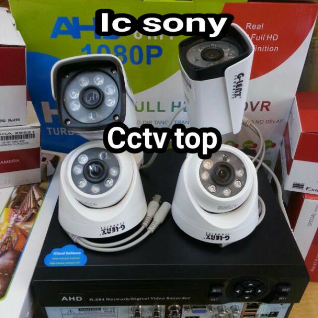 PAKET CCTV 2 CHANEL 2 KAMERA 2 MP IC SONY BRAND GLENZ LENGKAP TINGGAL PASANG