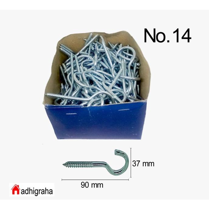 1 Box Sekrup Hak Mata Buka No 14 (2.150Gr/1 Gross) Vico Ring Skrup