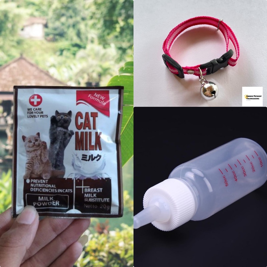 Paket Botol Dot 50Ml dan Susu Cat Milk(free kalung kucing)