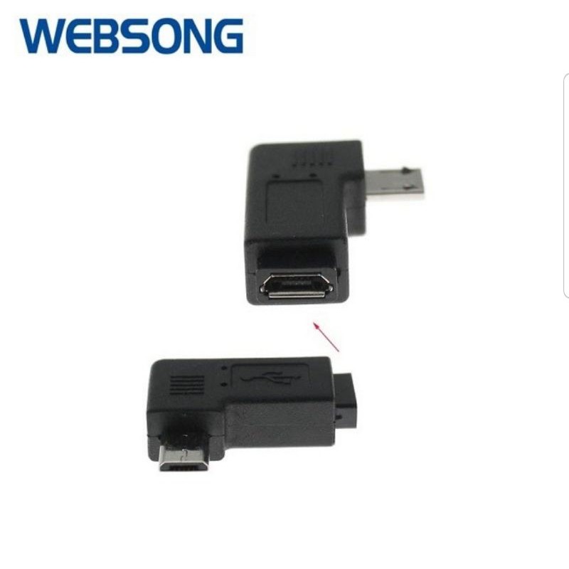 Connector USB Micro Male to Female L Shape websong