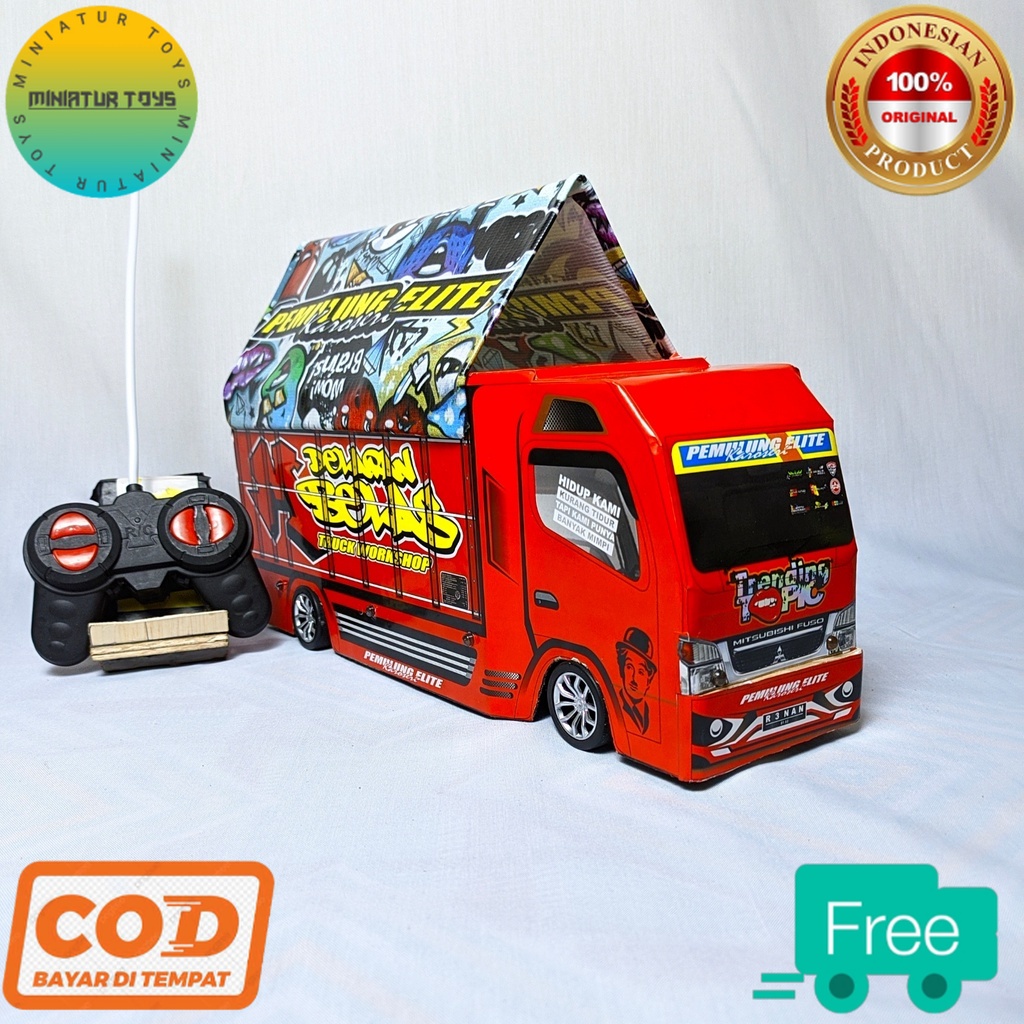 miniatur truk oleng remot control full lampu TRENDING TOPIK