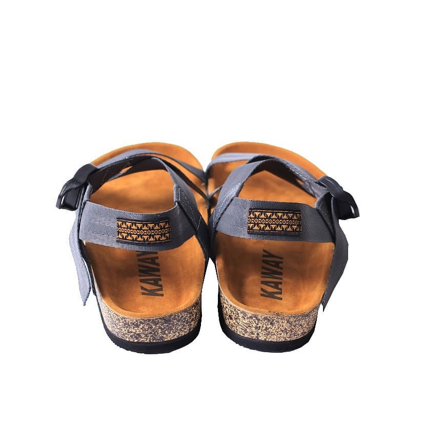 SANDAL PRIA WANITA TAPIS - KAWAY WEB SANDAL BROWN