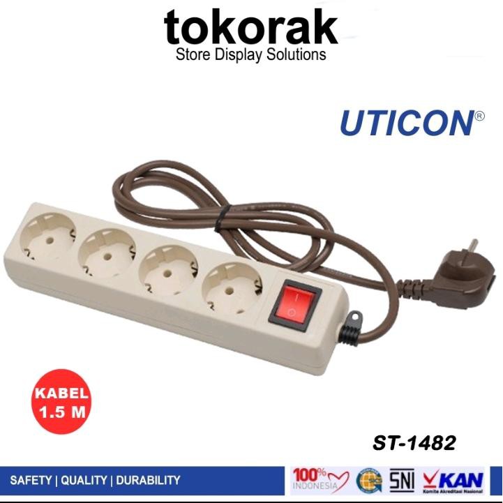 STOP KONTAK 4 LB ARDE + SAKLAR UTICON ST 1482 - COLOKAN EXTENTION